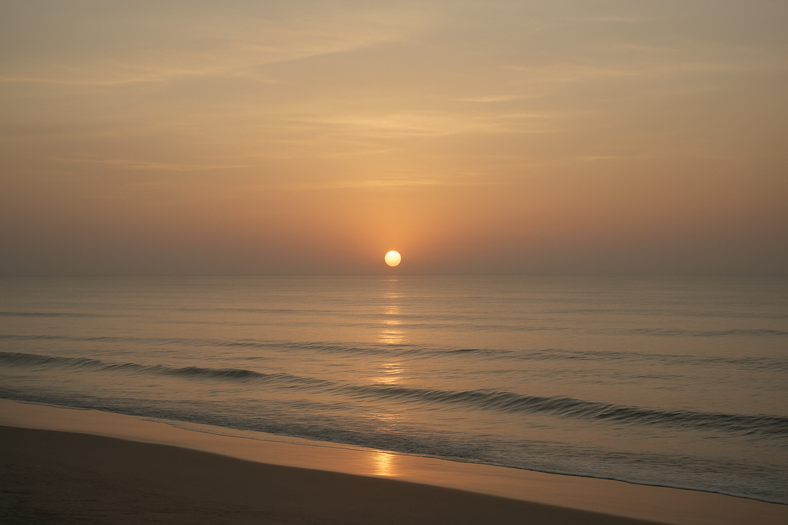 地平線から朝日が昇るイメージ