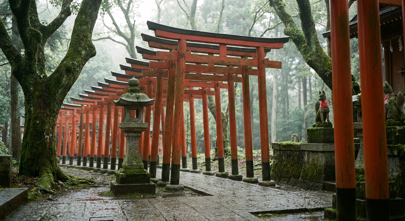 稲荷神社の赤い鳥居のイメージ