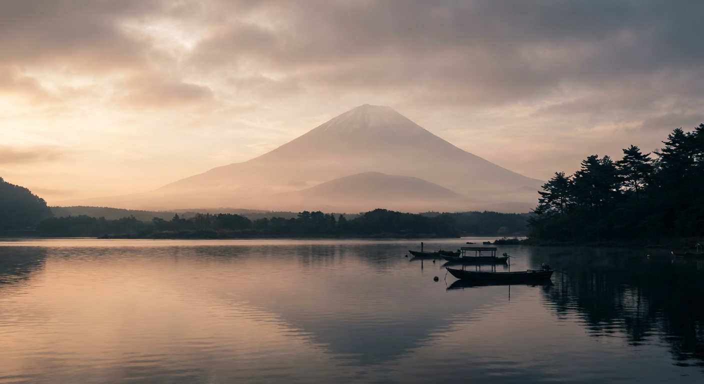 富士山と日の出のイメージ写真