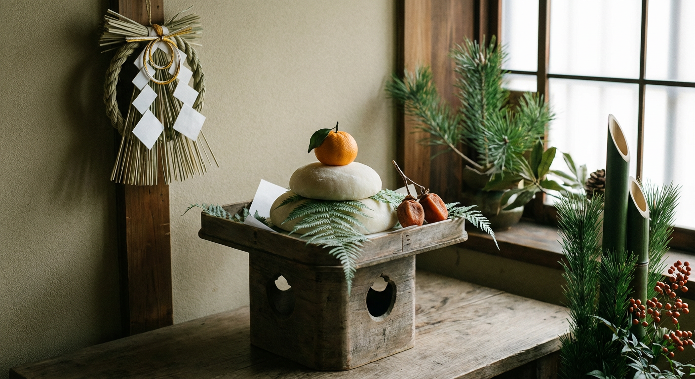 鏡餅と正月飾りのイメージ