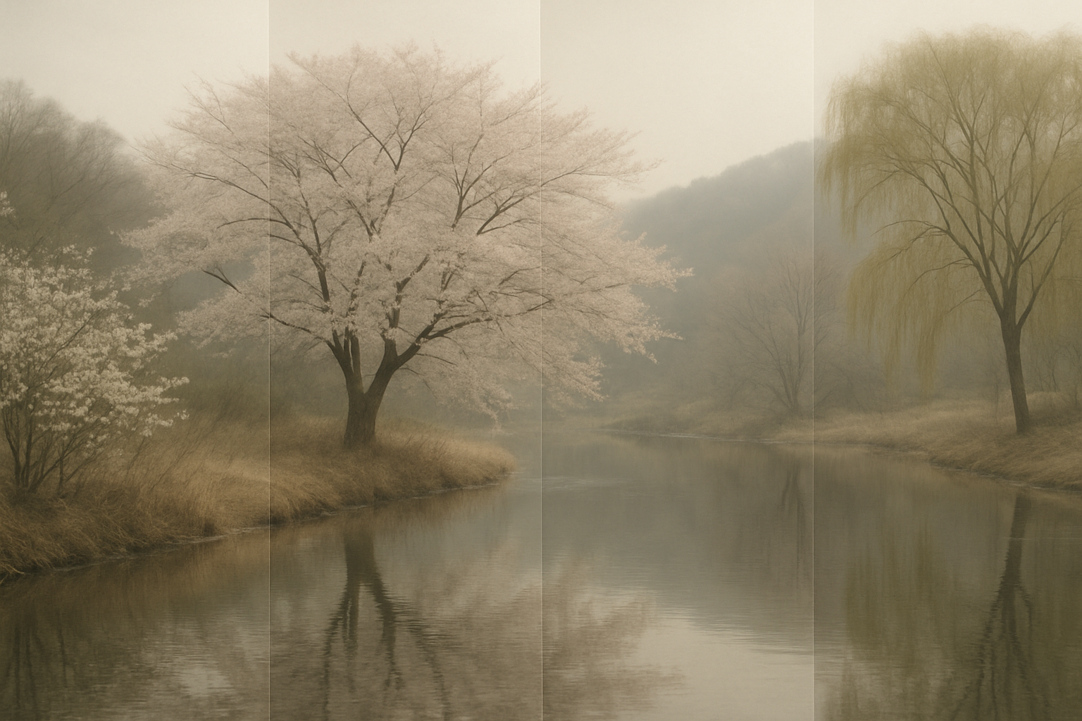 二十四節気の春の流れを示すイメージ