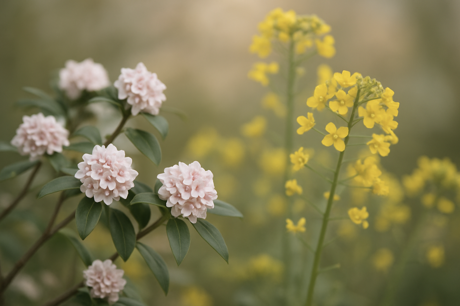沈丁花や菜の花など啓蟄の頃の春の花