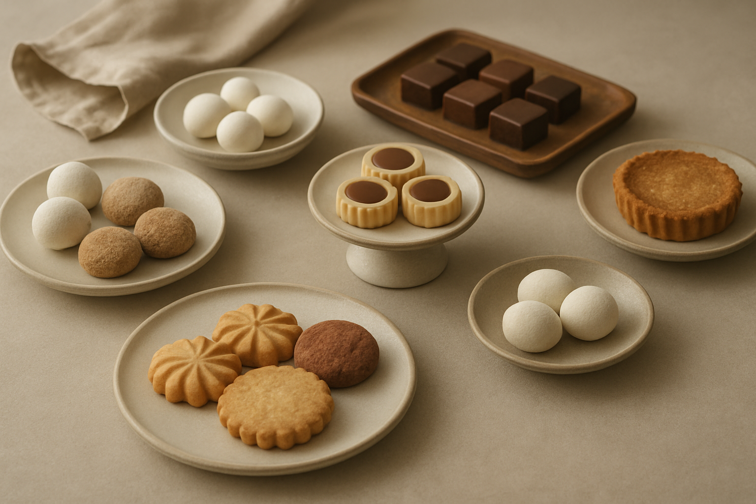 ホワイトデーのお返しお菓子が並んだイメージ