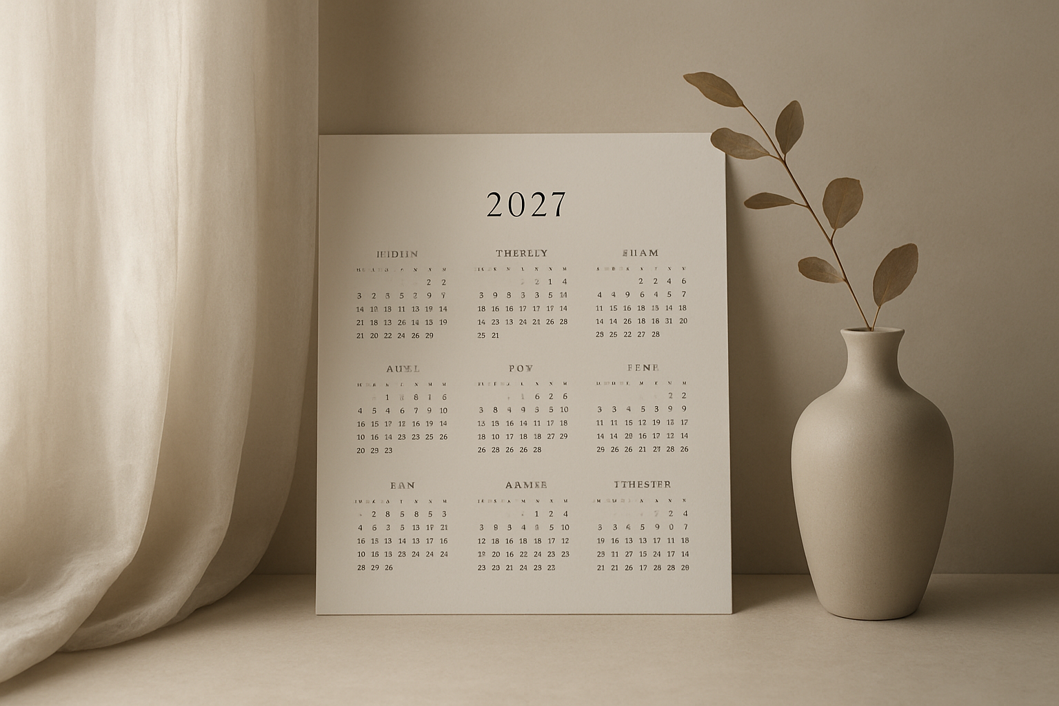 2027年カレンダーのイメージ