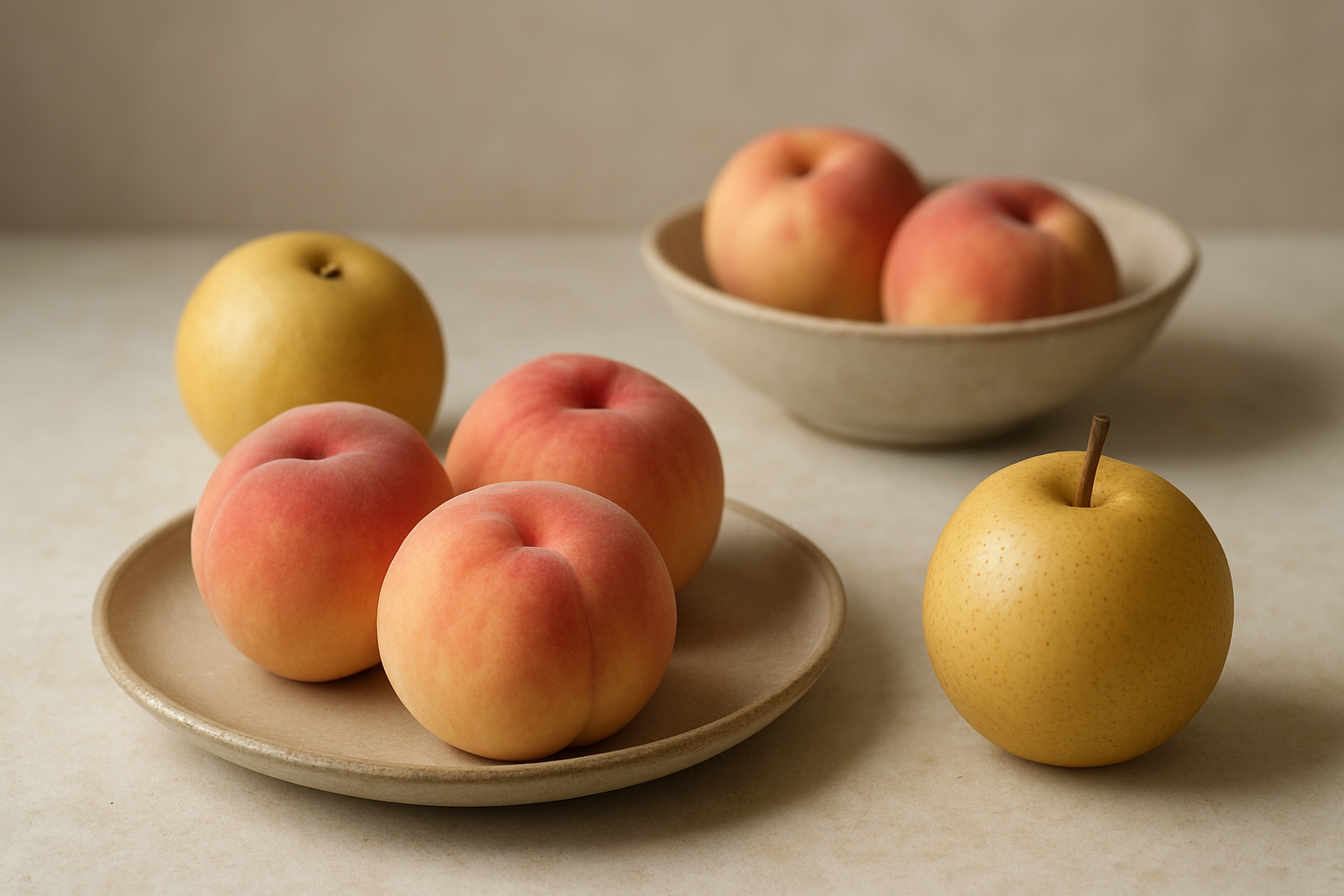 桃や梨など立秋の頃が旬の果物のイメージ