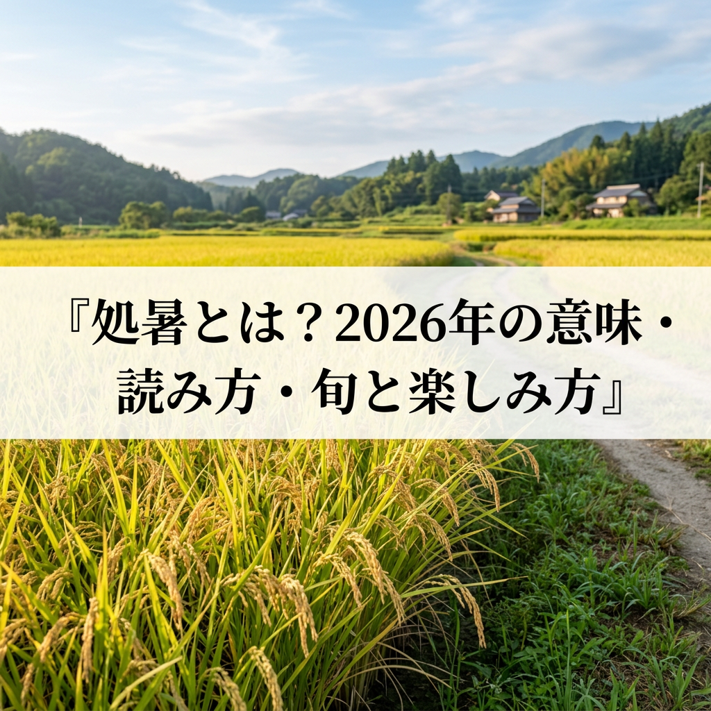 処暑とは？2026年の意味・読み方・旬と楽しみ方