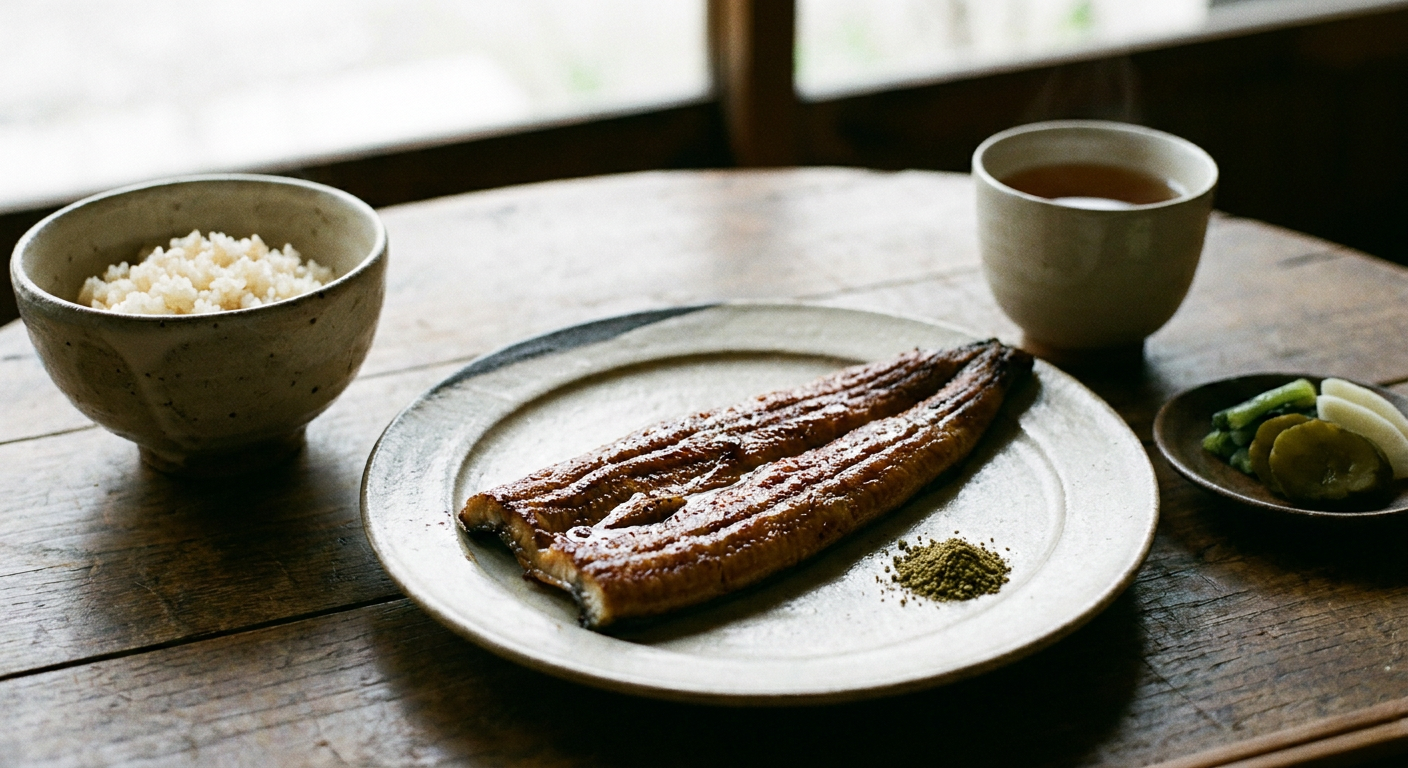 蒲焼きにしたうなぎの上品な料理写真
