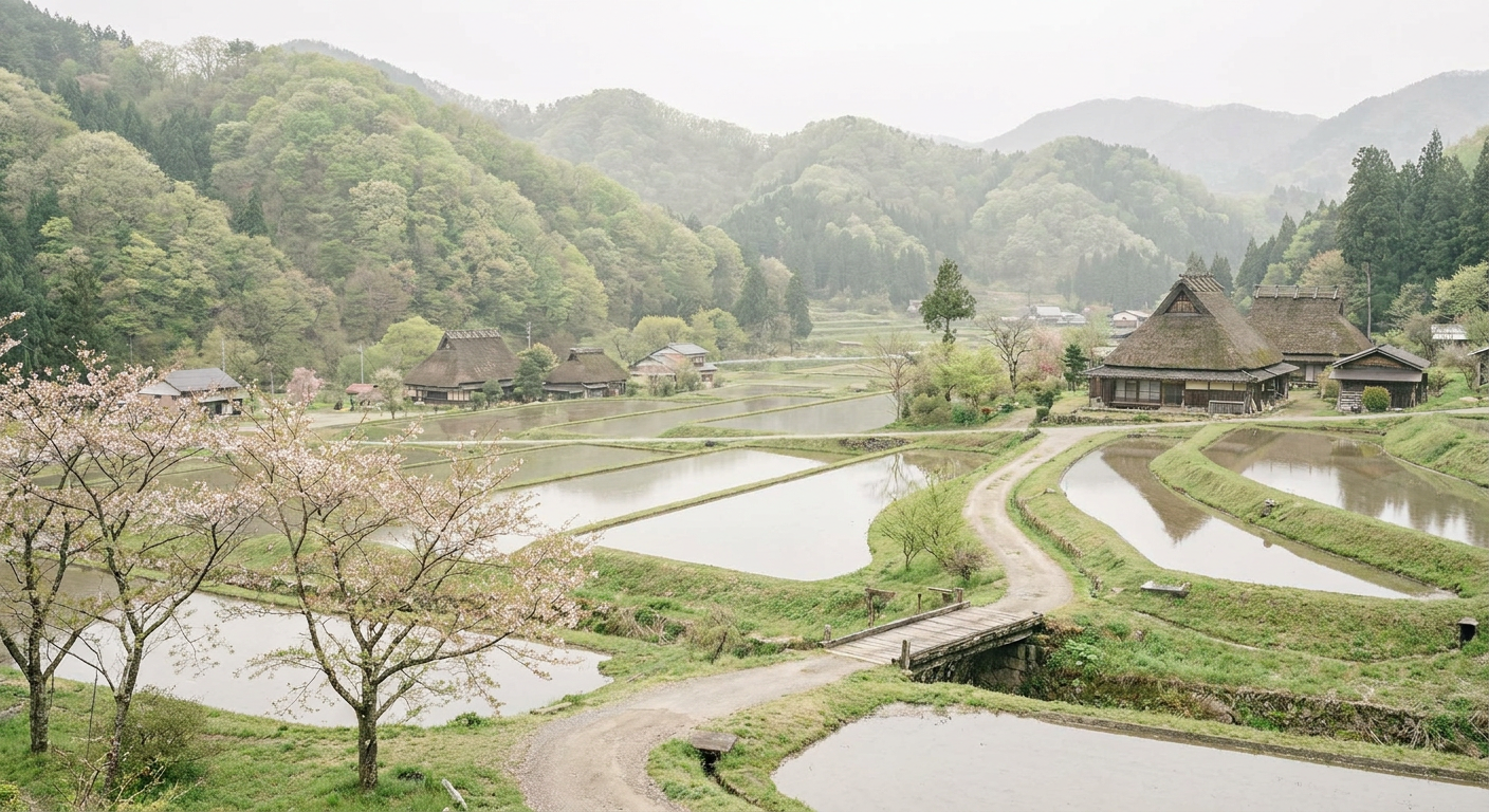 5月の田園風景や新緑のイメージ写真