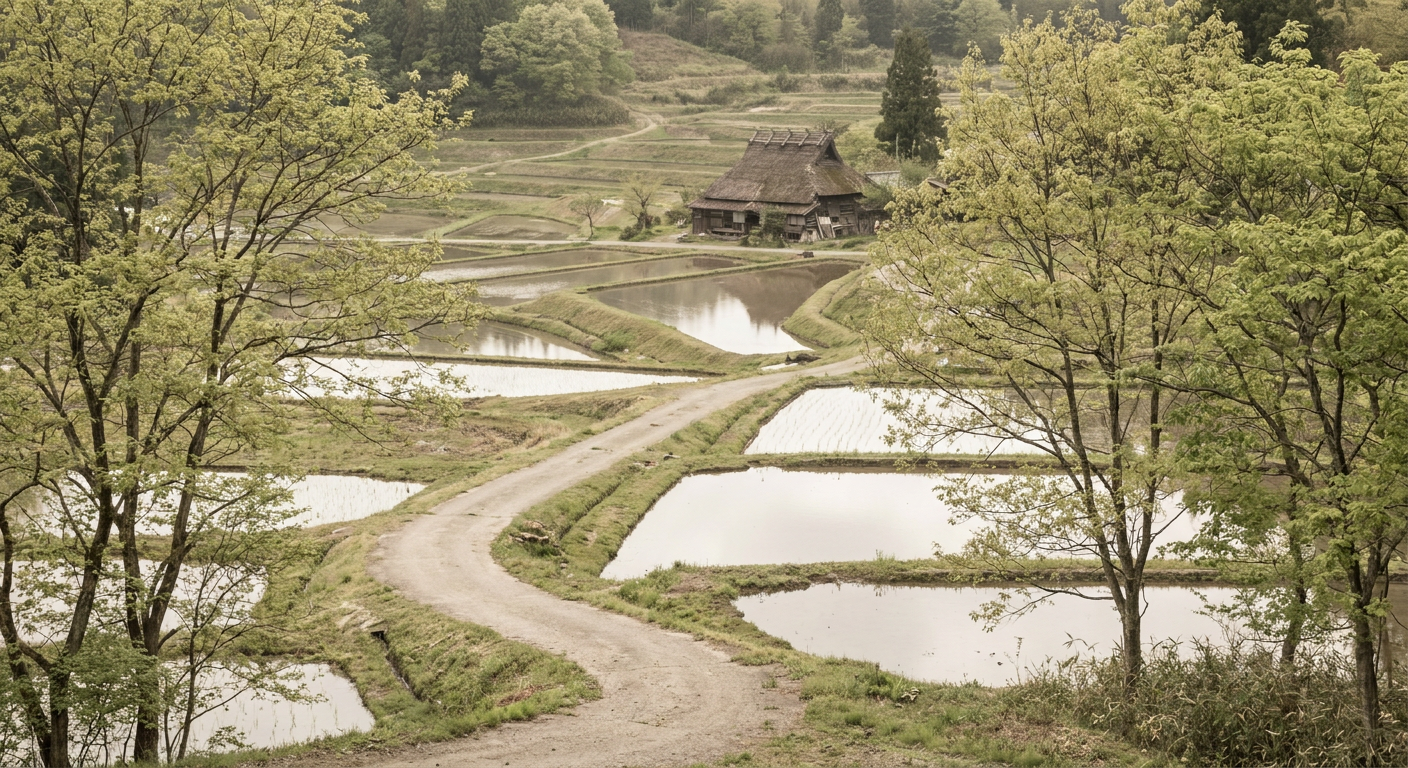 5月の田園風景や新緑のイメージ写真