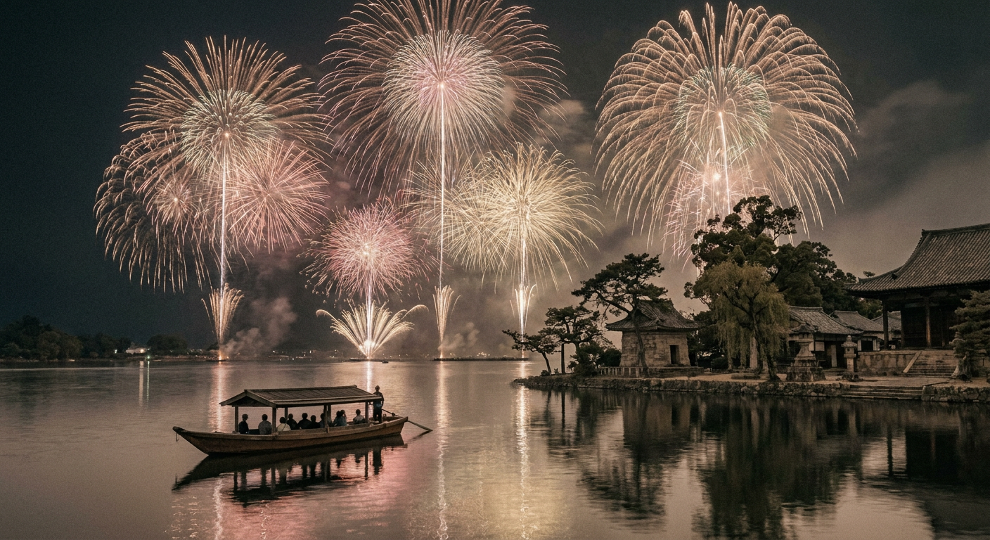 夜空に咲く花火大会のイメージ