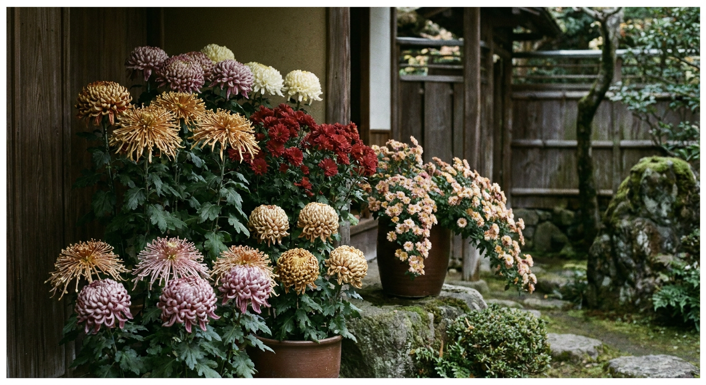 見頃を迎えた菊の花のイメージ写真