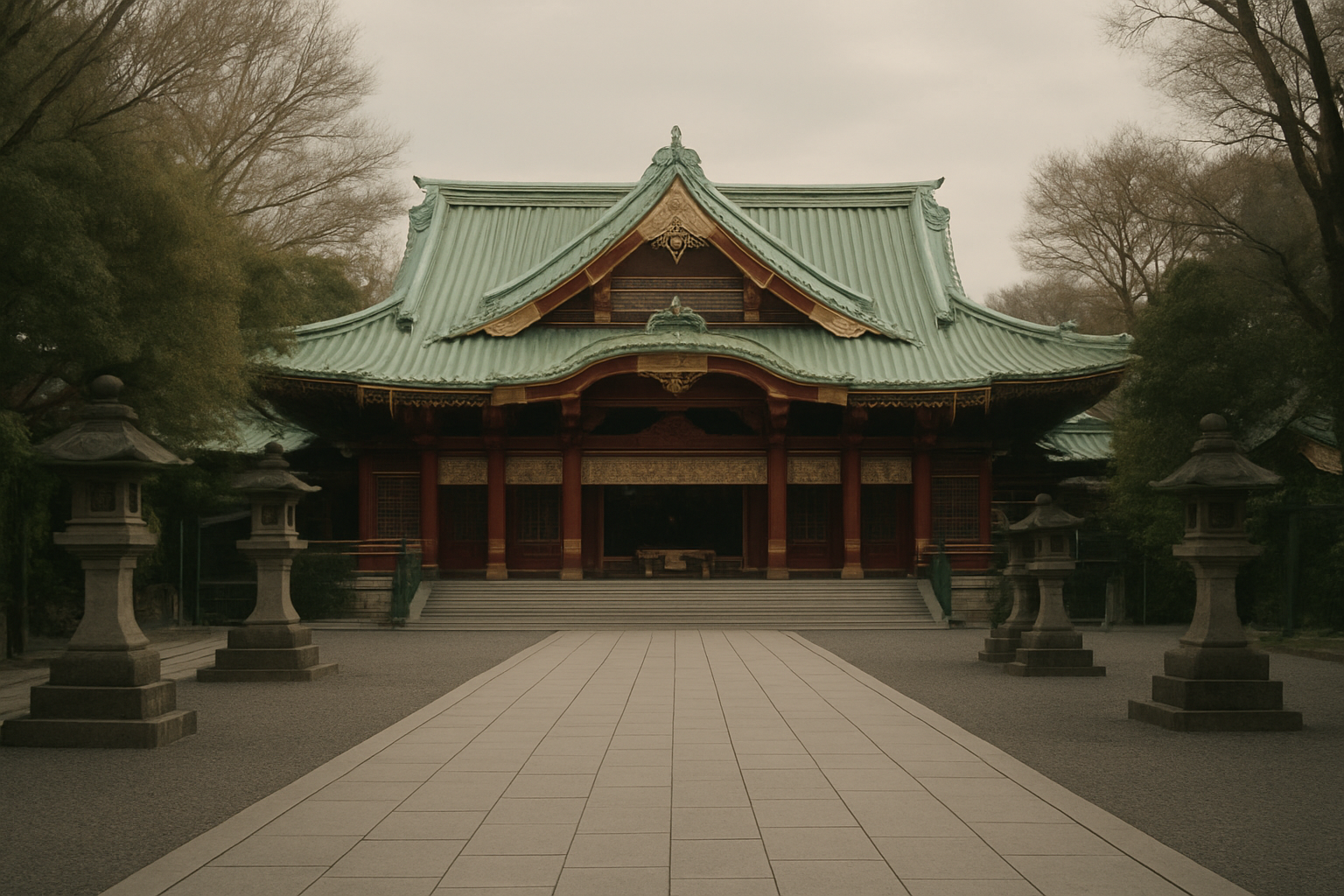 神田明神の社殿と参道のイメージ