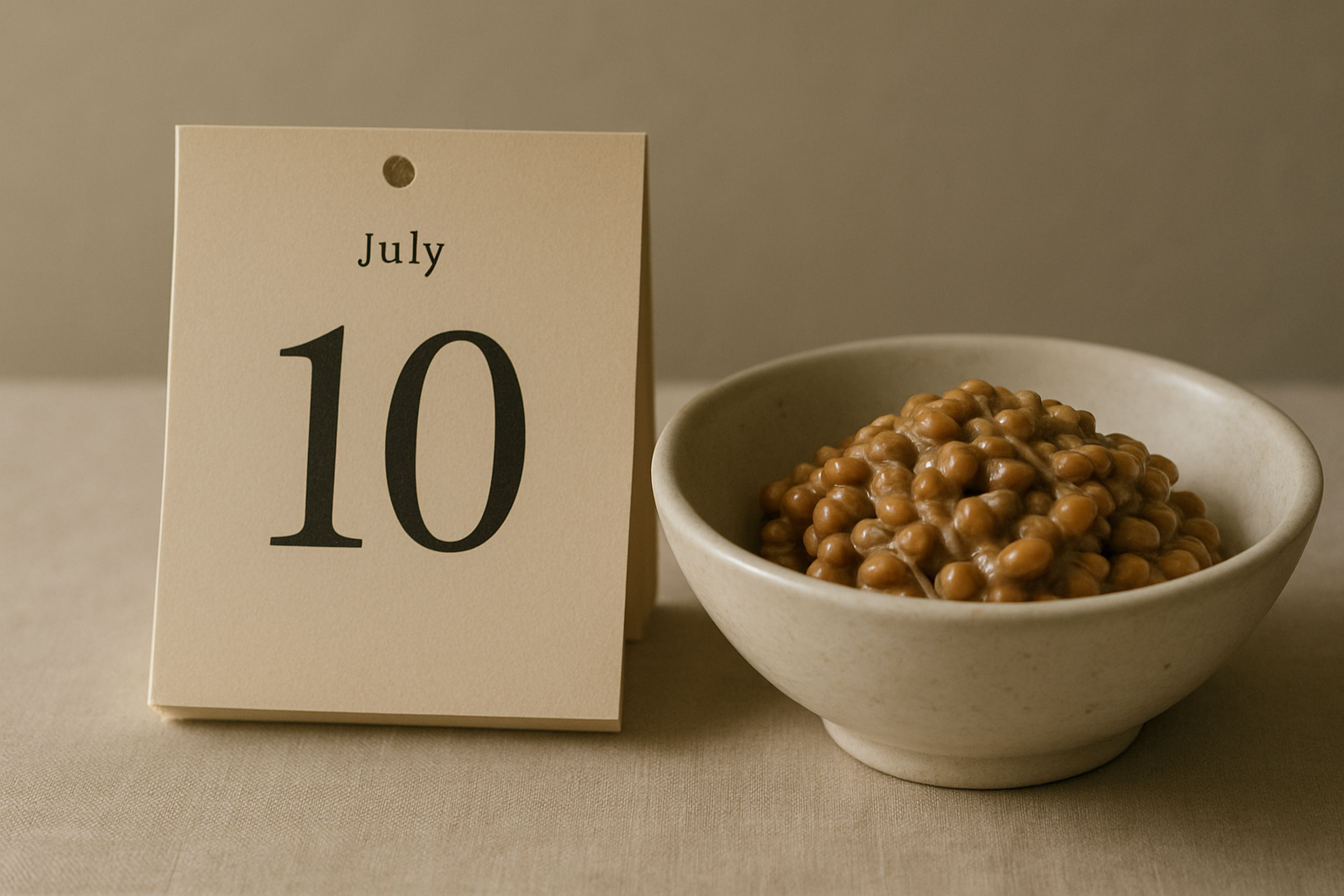 7月10日のカレンダーと納豆のイメージ